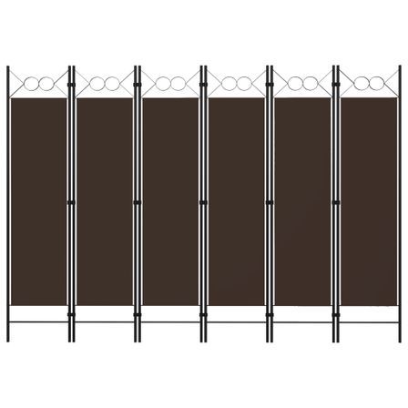 Cloison de séparation 6 panneaux Marron 240x180 cm