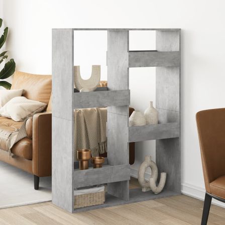 Cloison de séparation gris béton 100x33x135cm bois d'ingénierie