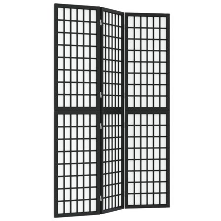 Cloison de séparation pliable 3 panneaux 120x170 cm Noir