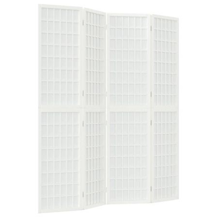 Cloison de séparation pliable 4 panneaux 160x170 cm Blanc