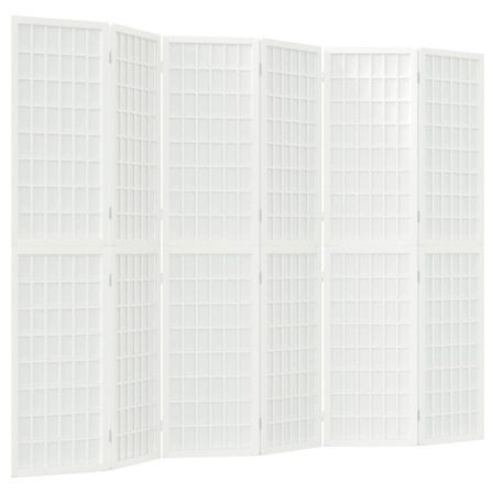 Cloison de séparation pliable 6 panneaux 240x170 cm Blanc