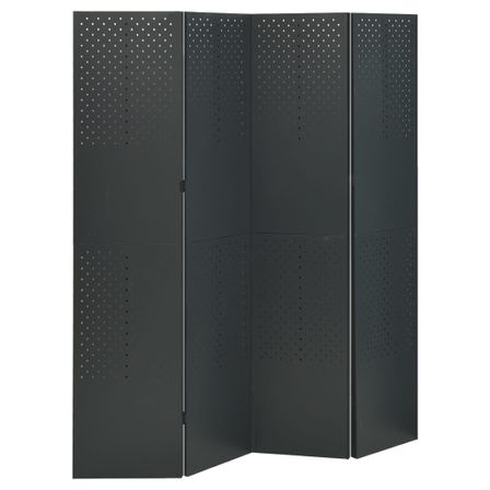 Cloisons de séparation 4 panneaux 2 pcs Anthracite 160x180 cm