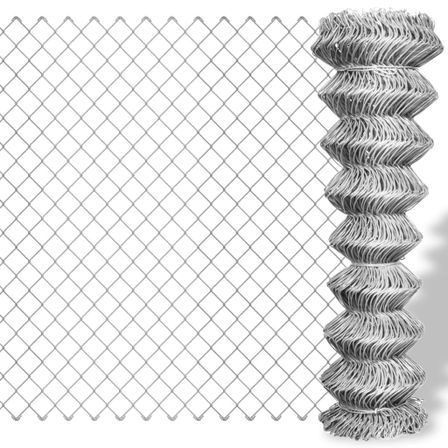 Clôture à mailles losangées Acier galvanisé 15x1,5 m Argenté