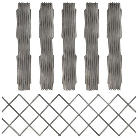 Clôture à treillis 5 pcs Gris Bois de sapin massif 180x60 cm