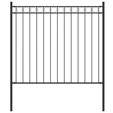Clôture de jardin Acier 1,7x0,8 m Noir
