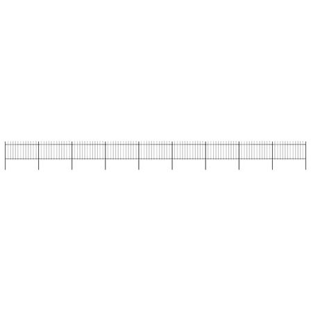 Clôture de jardin avec dessus en lance Acier 15,3 x 1 m Noir