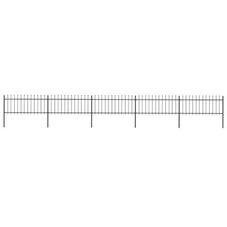 Clôture de jardin avec dessus en lance Acier 8,5x0,8 m Noir