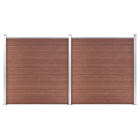 Clôture de jardin WPC 353x186 cm Marron