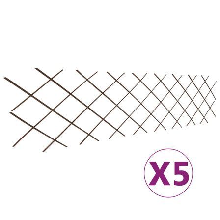 Clôture en treillis de saule 5 pcs 180x60 cm