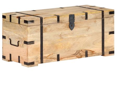 Coffre 90x40x40 cm Bois solide de manguier