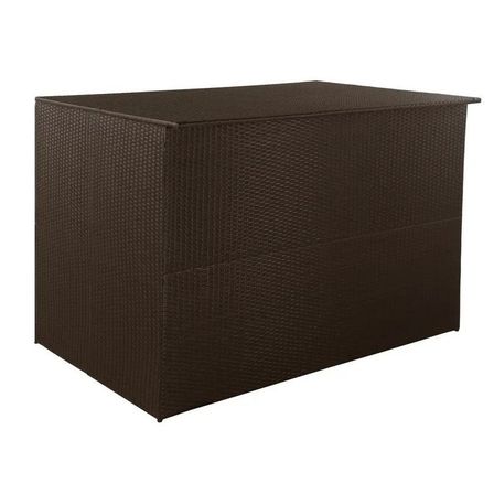 Coffre de rangement jardin résine tressée marron Zamen