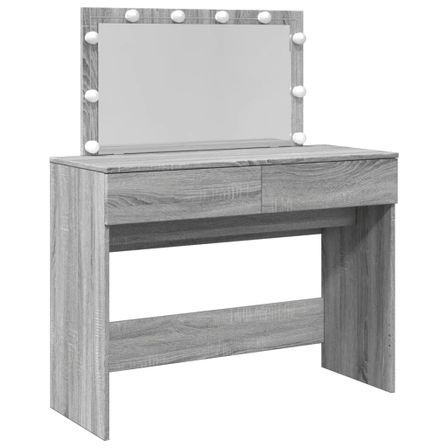 Coiffeuse avec LED sonoma gris 100x40x120 cm