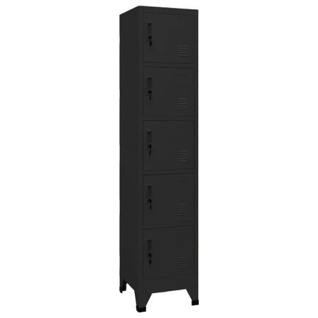 Colonne de rangement en acier Koface 38 cm – 5 casiers avec fermeture à clé