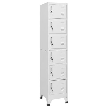 Colonne de rangement en acier Koface 38 cm – 6 casiers avec fermeture à clé