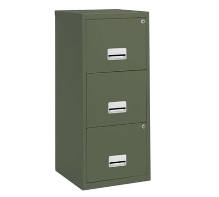 Colonne de rangement en métal Bolane H 96 cm - 3 grands tiroirs avec serrure à clé