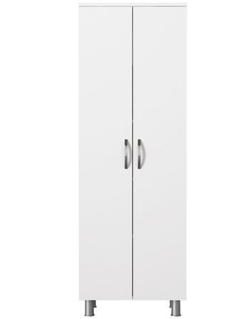 Colonne de salle de bain 2 portes bois blanc 59.4 cm