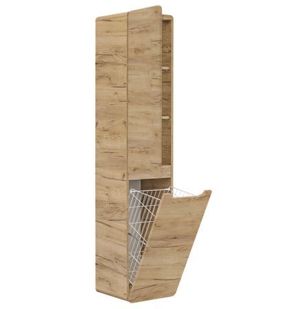 Colonne de salle de bain ARUBA avec panier à linge intégré – Rangement suspendu moderne