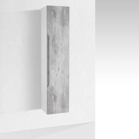 Colonne de salle de bain laqué blanc et effet béton Selb L 35 cm