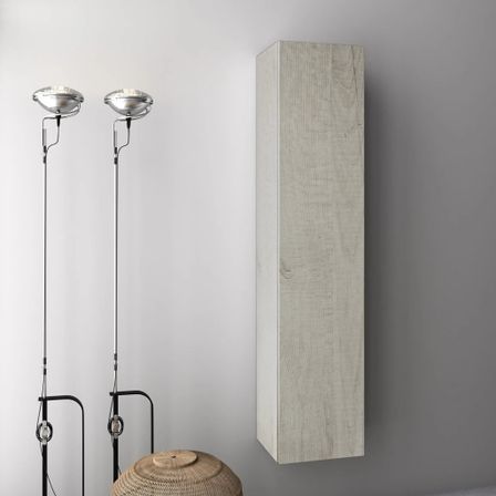 Colonne de salle de bain mélaminé gris clair Malo L 34 cm