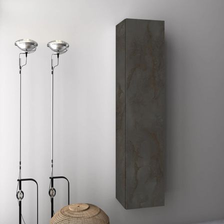 Colonne de salle de bain mélaminé gris oxyde Malo L 34 cm