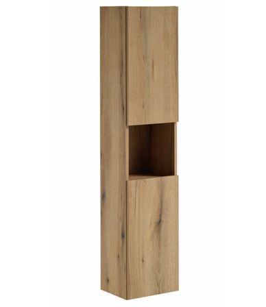Colonne de salle de bain suspendue NOVA OAK – Rangement élégant finition Chêne Naturel