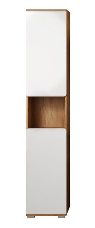 Colonne salle de bain blanc brillant et chêne artisanal Klara 37 cm