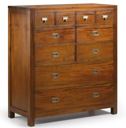 Commode 10 tiroirs en bois d’acajou massif FALKANE