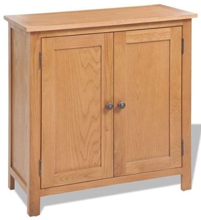 Commode 2 portes 1 étagère chêne massif clair Candice