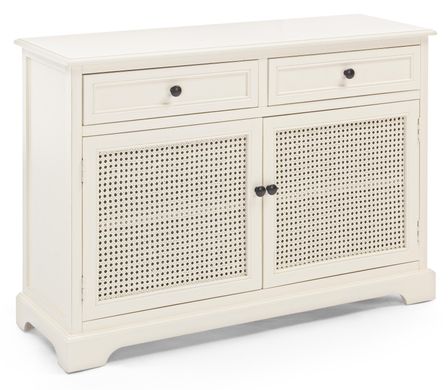 Commode 2 portes 2 tiroirs bois de pin blanc Bella L 100 cm