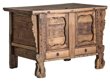 Commode 3 portes 2 tiroirs orme massif foncé Jary