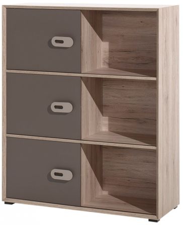 Commode 3 portes 3 niches bois clair et marron Foresta