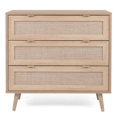 Commode 3 tiroirs Bali 80 cm - Élégance naturelle et fonctionnalité