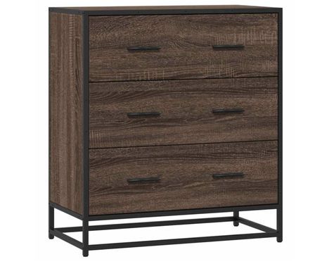 Commode 3 tiroirs Dovany L 68 x H 76 x P 35 cm - Bois et métal