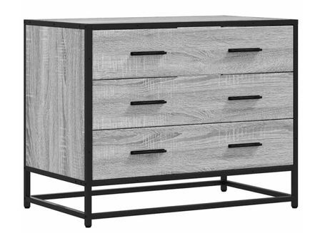 Commode 3 tiroirs Dovany L 70 x H 56 x P 41 cm - Bois et métal