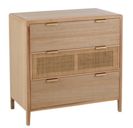Commode 3 tiroirs en bois Laulo L 90 cm