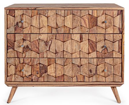 Commode 3 tiroirs KANT 88 cm – Bois massif de sheesham