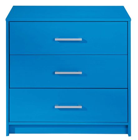 Commode 3 tiroirs pin massif bleu York