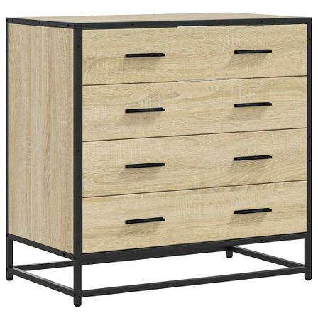 Commode 4 tiroirs Dovany L 70 x H 70 x P 41 cm - Bois et métal