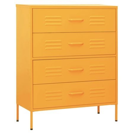 Commode 4 tiroirs Klako 80 cm - Acier mat