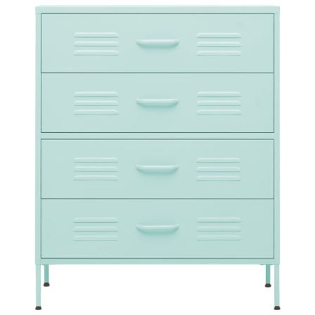 Commode 4 tiroirs Klako 80 cm - Acier mat