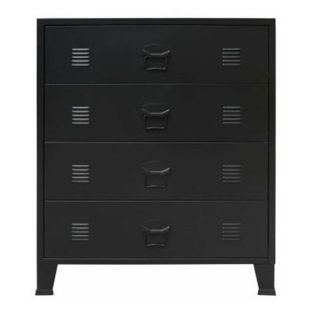 Commode 4 tiroirs métal Kibane 78 cm - Style industriel