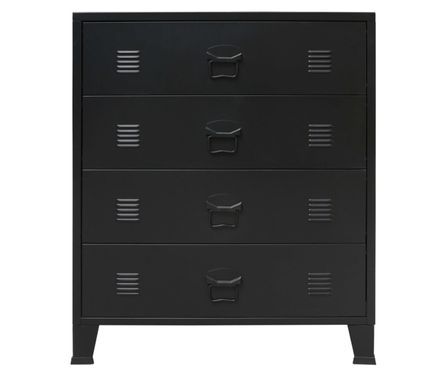 Commode 4 tiroirs métal Kibane 78 cm - Style industriel