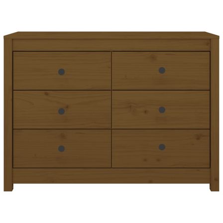 Commode 6 tiroirs en bois de pin massif 100 cm – Collection Kaskita