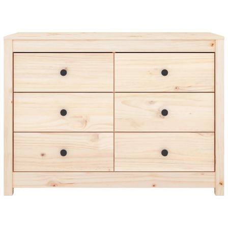 Commode 6 tiroirs en bois de pin massif 100 cm – Collection Kaskita