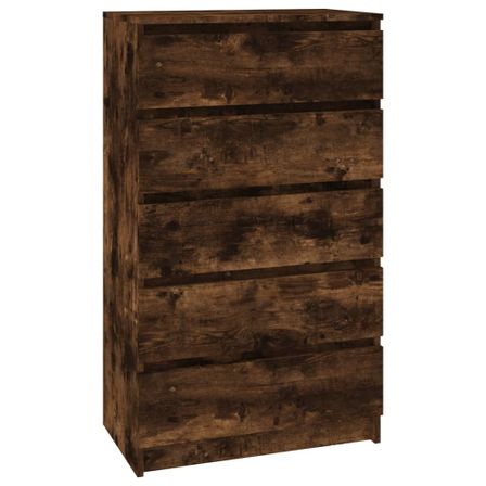Commode haute 5 tiroirs Klasko 60 cm - Bois d'ingénierie