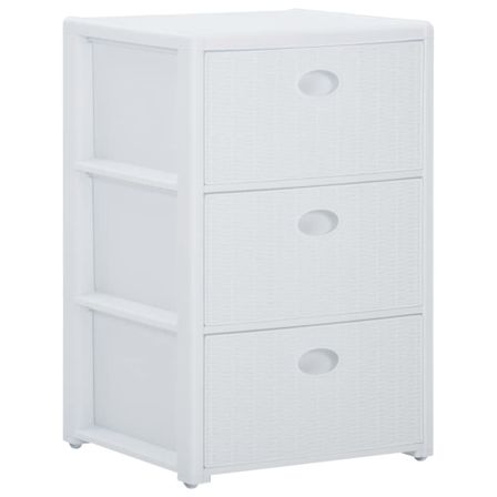Commode à 3 tiroirs Blanc 40x40x60 cm