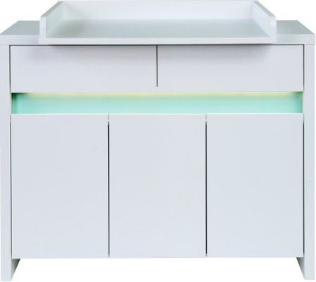 Commode à langer 2 tiroirs bois blanc Planet Türkis