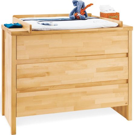 Commode à langer 3 tiroirs hêtre massif clair Fagus