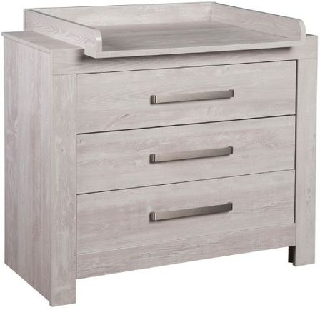 Commode à langer 3 tiroirs pin massif gris Nordic Cascina