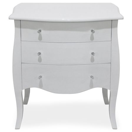 Commode bois laqué blanc 3 tiroirs Klara